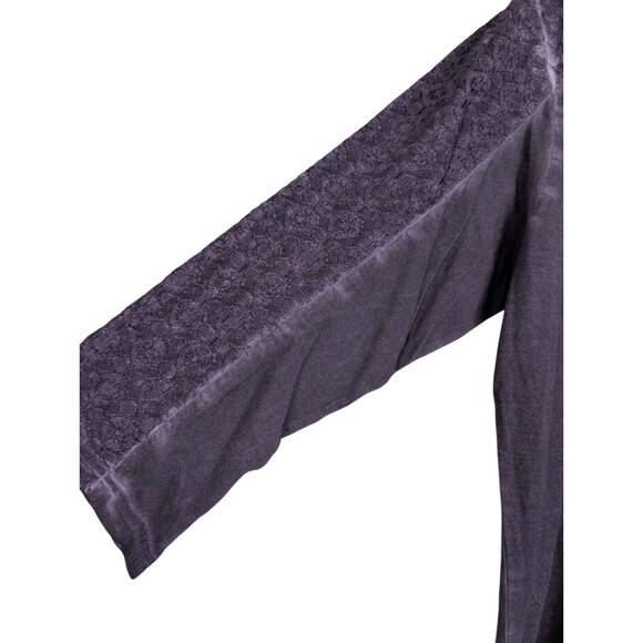 Parsley & Sage Top XL Purple Lace Stretch Cotton Rayon 3/4 Sleeve Button Boho - Picture 5 of 10